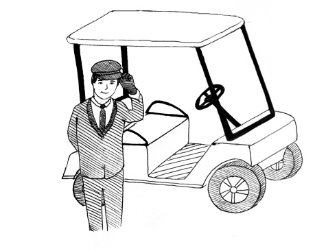 Travel in style with your personal golf-cart limo! A white-gloved chauffeur will be at the ready to suit your every need. 
