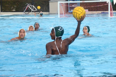 Varsity boys water polo defeats Cupertino 20-5