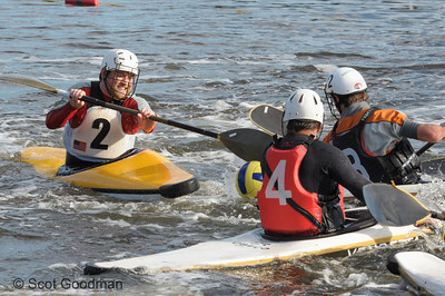 Andrew Irvine wins kayak polo competition