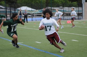 Upper School girls play Powderpuff for Spirit Week