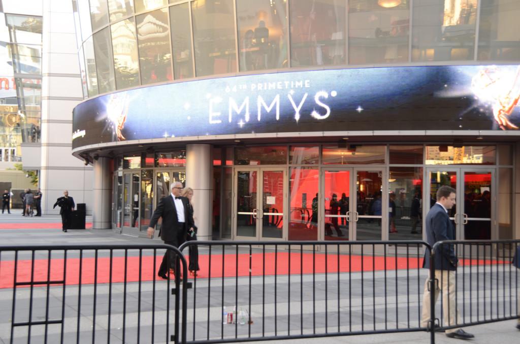 Outside of the Nokia Theatre, fans react to the Emmy Awards