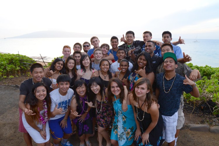 The boys and girls' Varsity basketball teams celebrate their winning streaks in the tournament hosted by Seabury Hall. Both Varsity teams travelled to Hawaii over break to gain more playing experience as well as foster team bonding.