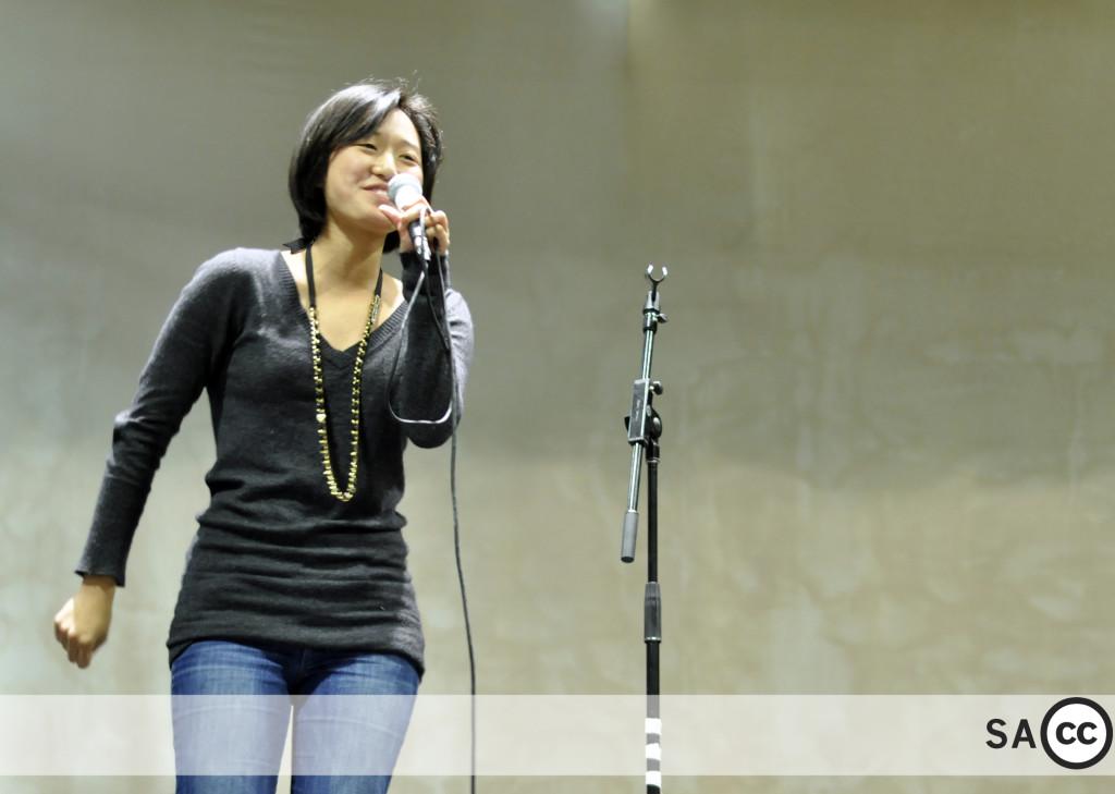 Alum Christina Li (11) sings at the annual Hoscars held in the gym during her senior year. The singer-songwriters music was featured in the show Dance Moms but initally not credited. 