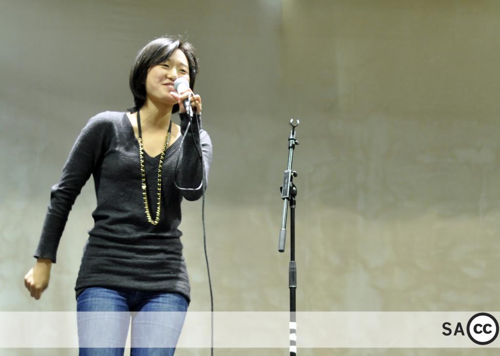 Alum Christina Li ('11) sings at the annual Hoscars held in the gym during her senior year. The singer-songwriter's music was featured in the show Dance Moms but initally not credited.
