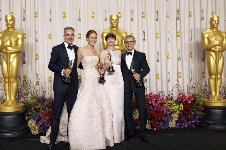 THE 85TH ACADEMY AWARDS(r) - GENERAL - Oscars(r) for outstanding film achievements of 2012 are being presented on Oscar Sunday, February 24 (8:30 p.m., ET/5:30 p.m., PT), at the Dolby Theatre(tm) at Hollywood & Highland Center(r), live on the ABC Television Network. DANIEL DAY LEWIS, JENNIFER LAWRENCE, ANNE HATHAWAY, CHRISTOPH WALTZ