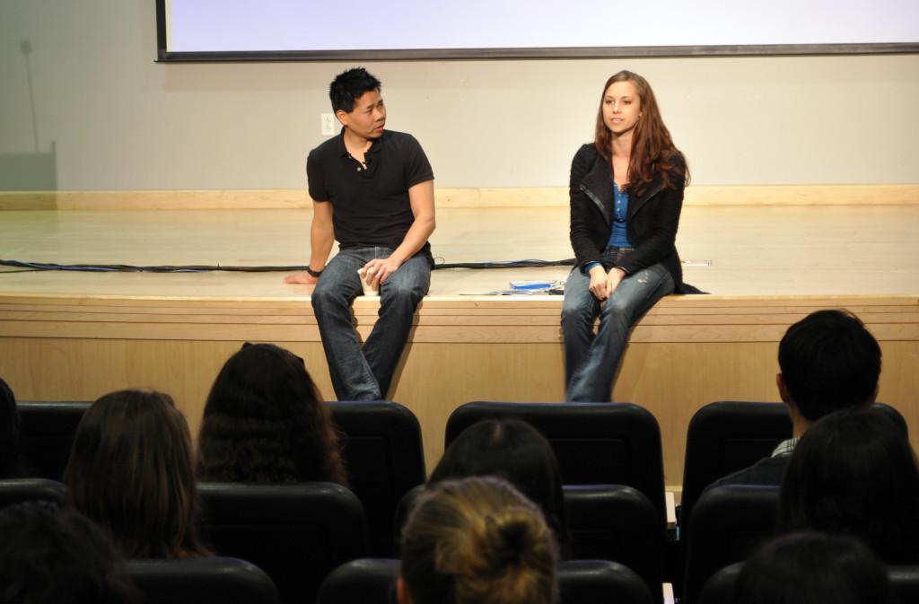 Award-winning filmmaker and director Gary King and Broadway and film actress Christina Rose animatedly discuss their experiences working the stage and big screen. For students attending the workshop, the talk informed them of the joys and challenges of being in the current entertainment industry.