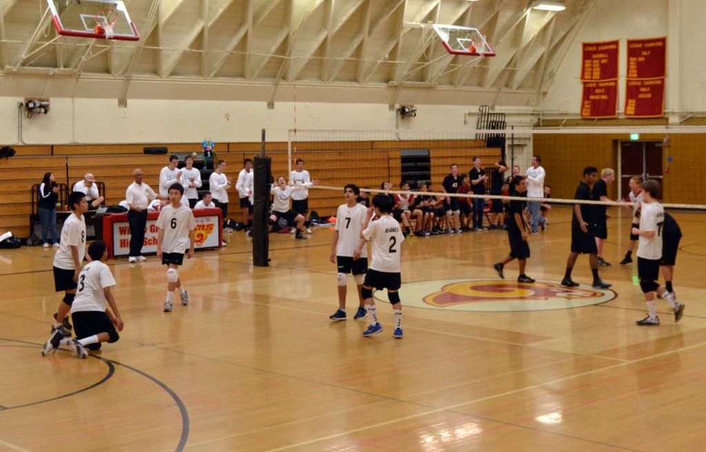 The JV volleyball team battles against Willow Glen on Friday in its second matchup this season. Although only barely reaching the minimal requirement of six players on the court, together with mentoring from coaches and Varsity upperclassmen, they were able to muster respectable results.