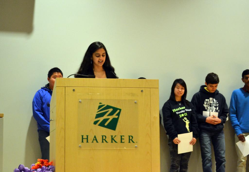 Sophomore Sahana Rangarajan explains her opinion in regard to honor and how students should feel comfortable being who they are. A record number of sophomores ran for the Honor Council this year.