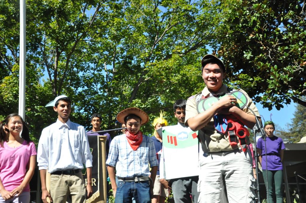 Student Council officers perform the Freshmen 101 skit to inform the Class of 2017 of the ideologies on the campus. In addition to the skit, the matriculation ceremony also included speeches by Head of School Chris Nikoloff, ASB President Arjun Goyal (12), and Upper School Division Head Butch Keller.  