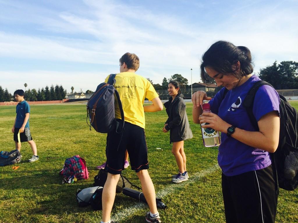 Athletes prepare for workouts on Blackfords track and soccer field. Runners from all grades and athletic backgrounds are encouraged to participate in track and field.