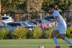 Omar heads for the ball during the Harker vs. Terra Nova game with a 3-1 win for the Eagles on Tuesday, Dec. 10.