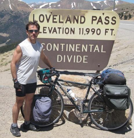 English teacher Charles Shuttleworth makes it to Loveland Pass, with elevation 11,990 feet.