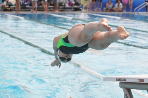 Swimmers participate in girls swim meet