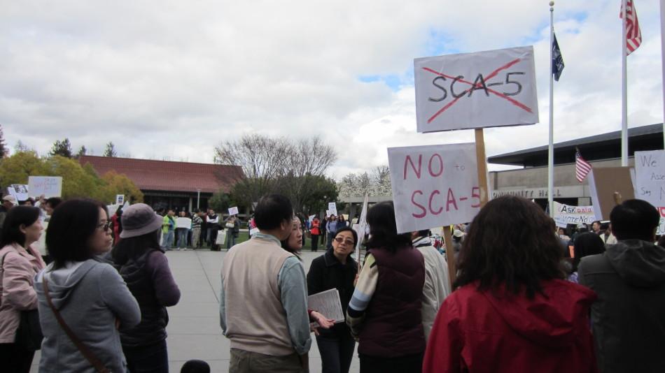 SCA-5 Protest at the Cupertino Library