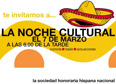 Spanish National Honor Society's publicity committee for La Noche Cultural put up posters around campus, inviting current and former Spanish students to attend.