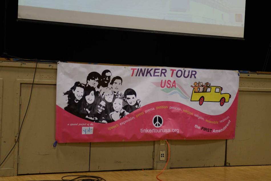 The Tinker Tour stopped by the Upper School today to educate students about free speech and their constitutional rights. Harker is one of the five Northern California schools at which the tour stopped.