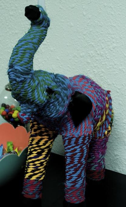 READY TO DANCE: This multi-colored elephant will be one of the decorations present at prom, which is themed Arabian Nights this year.