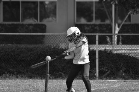 UP TO BAT: Sophomore Alisa Wakita bats during practice. Alisa has contributed in many games, including Fremont, Pinewood, and Castilleja.