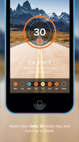 Human helps users stay fit by encouraging a ‘Daily 30’ minutes of exercise. The app tracks which days a user has completed a ‘Daily 30,’ ‘Daily 60,’ or ‘Daily 90.’ 