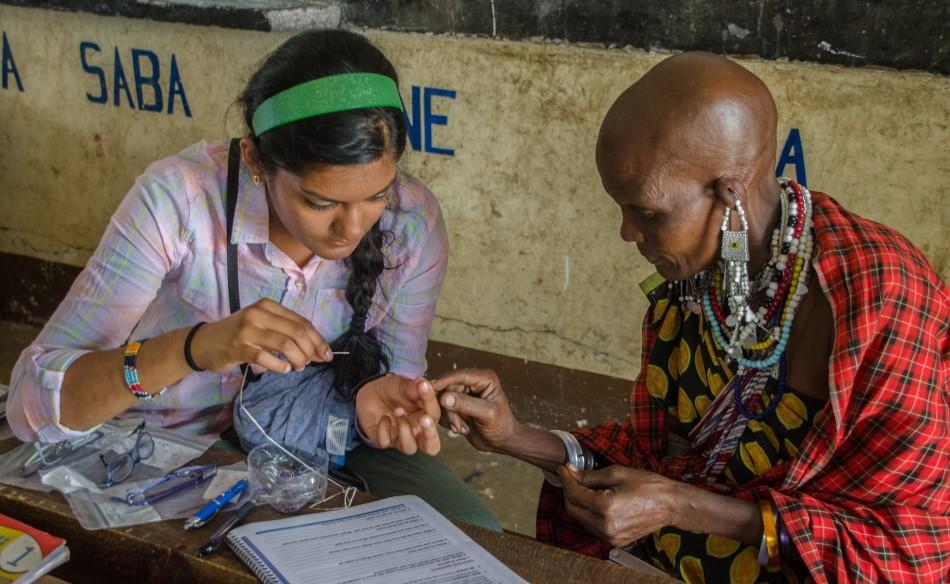 Namrata Vakkaladadda (12) takes part in last summers glasses initiative for the Tanzanian community. She was one of the 11 students who went on the inaugural Tanzania trip. 