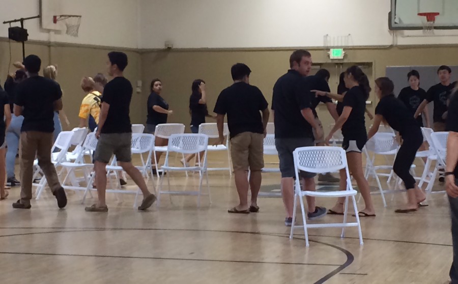 Students at Saturdays Gym Jam play musical chairs to break the ice.