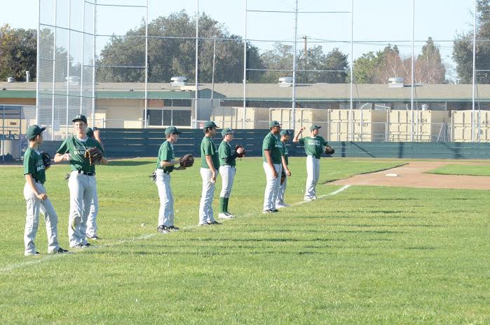 The varsity baseball team practices at Blackford. The team started its season with a 12-1 victory against North Valley Baptist at Blackford on Feb. 27.