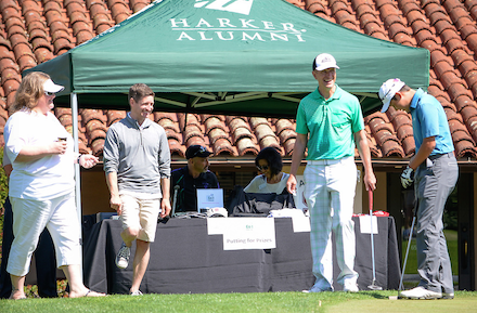 Golfers play at the Golf Classic on April 13 at the Stanford Golf Course. The Harker Alumni Association presented it this year instead of the Advancement Office. 