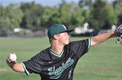 Dominic Cea (9) pitches during a game against Crystal Springs. The Eagles lost 5-7.