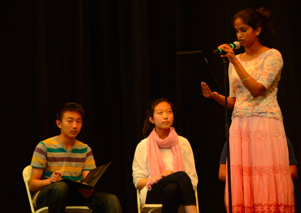 Shreya Sunkara (11) acts as part of the Speech and Debate senior sendoff skit in last years assembly. The second annual Senior Appreciation Assembly will be held on May 22.