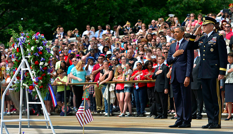 President Obama sets a wreath in front of the Tomb of the Unknown Soldier on Memorial Day in 2013. Students and teachers at Harker will spend their Memorial Day weekend in different ways.