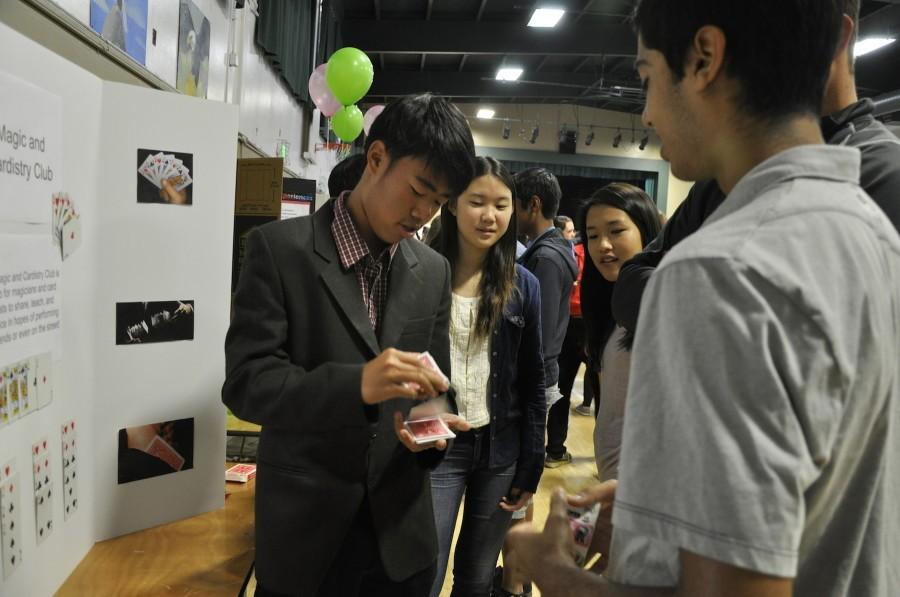 Johnny Trinh (12) demonstrates at last years club fair. Having a club limit could increase club participation by ensuring that students consider their commitments. 