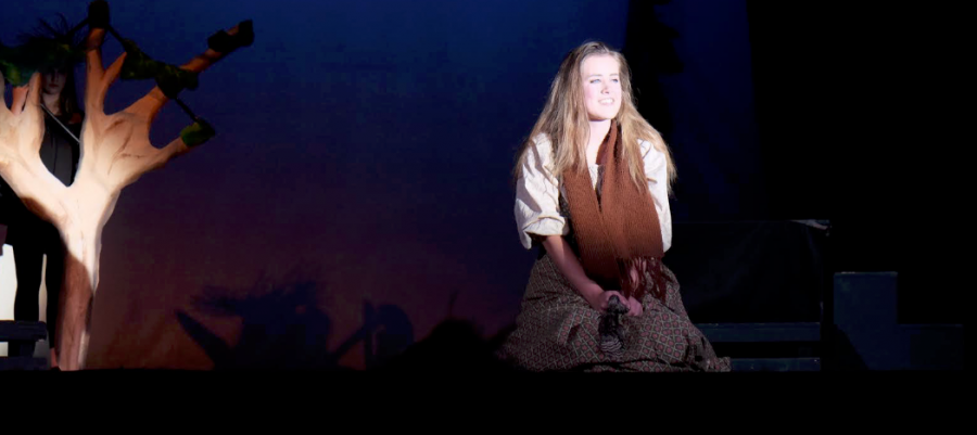 In Scotland, Madi Lang-ree (15) sits in the spotlight, performing Into the Woods. The audience they attracted from the Royal Mile watch her shine.