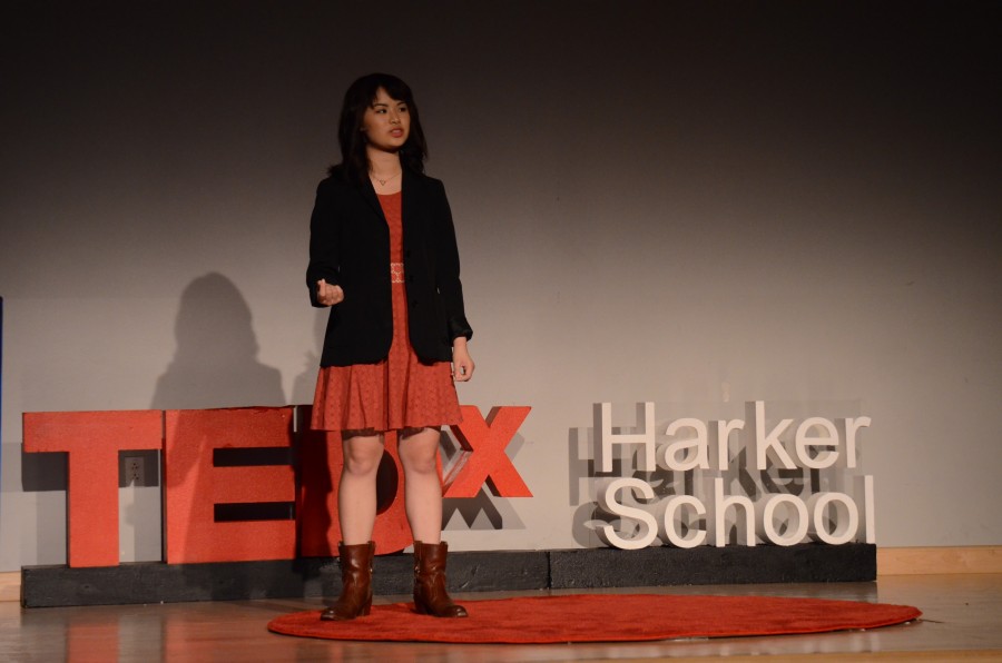 Kaity Gee (16) presents her Ted Talk at TedxHarkerSchool last year. Tickets for this years conference are on sale now.