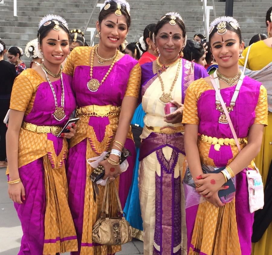 Dancers from the first act of Modis reception at SAP Center rehearse on the stage hours before the premier. There were four dance acts comprising of all forms of Indian dance ranging from classical to modern. 