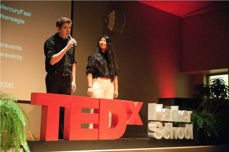 TedX+members+Jeton+Gutierrez-Bujari+%2815%29+and+Shannon+Hong+%2812%29+introduce+the+speaker+series+from+two+years+ago.+The+TEDx+event+will+take+place+tomorrow+at+the+upper+school.+