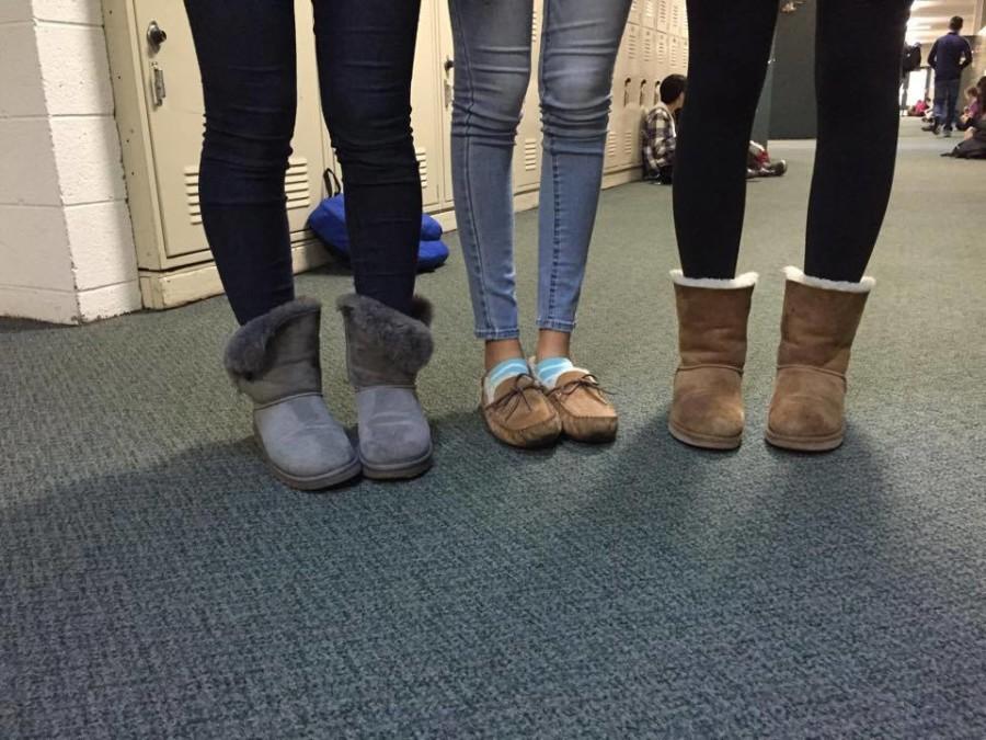 uggs with ugg all over them
