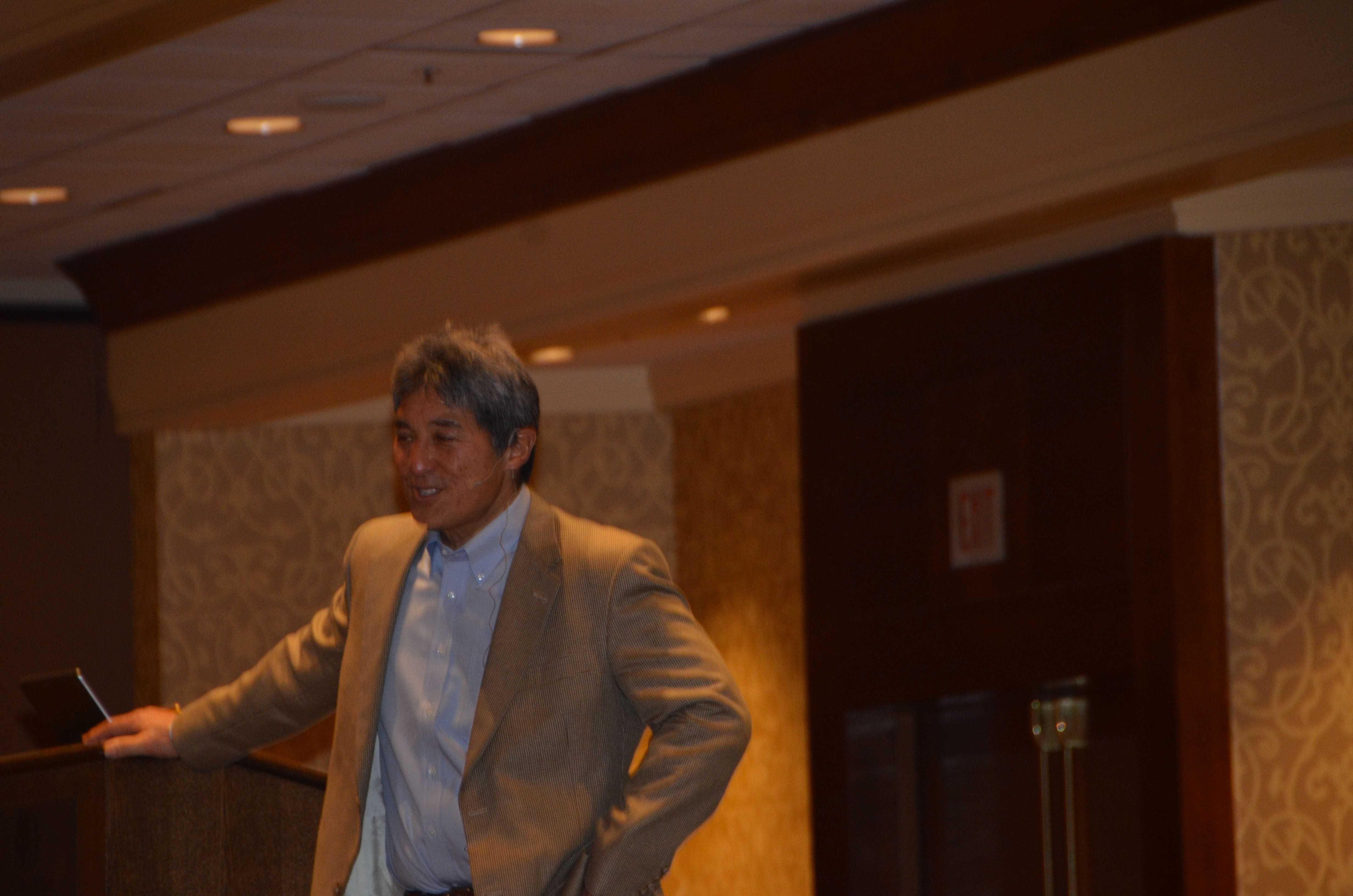 Feature keynote speaker Guy Kawasaki, former chief evangelist of Apple, addresses students about tips for success at LACE on Saturday morning. LACE was the upper school chapter's first non-competitive conference of the year.