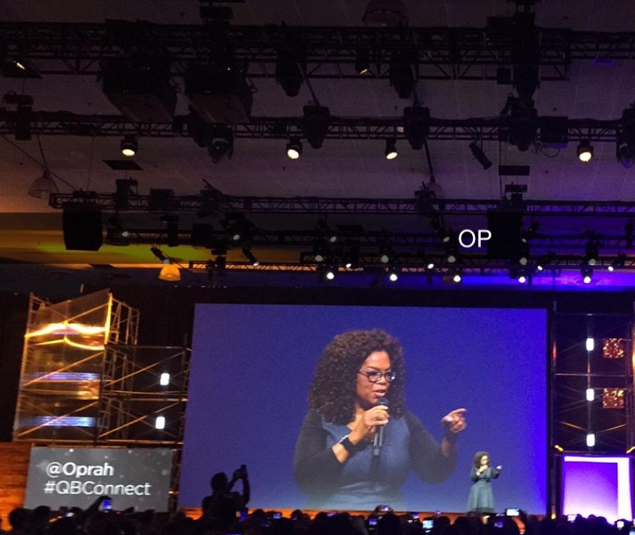 Oprah Winfrey speaks at the QuickBooks Connect conference, which 14 upper school students attended on Tuesday. She encouraged small businesses to aim to see themselves and be spirits of service, and her talk was the highlight of several students.