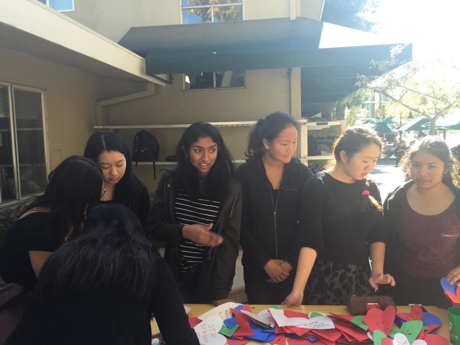 The French National Honor Society, set up a table outside Manzanita encouraging people to write cards for the victims from all around the world. The words on the cards were mostly thoughtful, concise messages such as “stay strong” and “you are in our hearts."