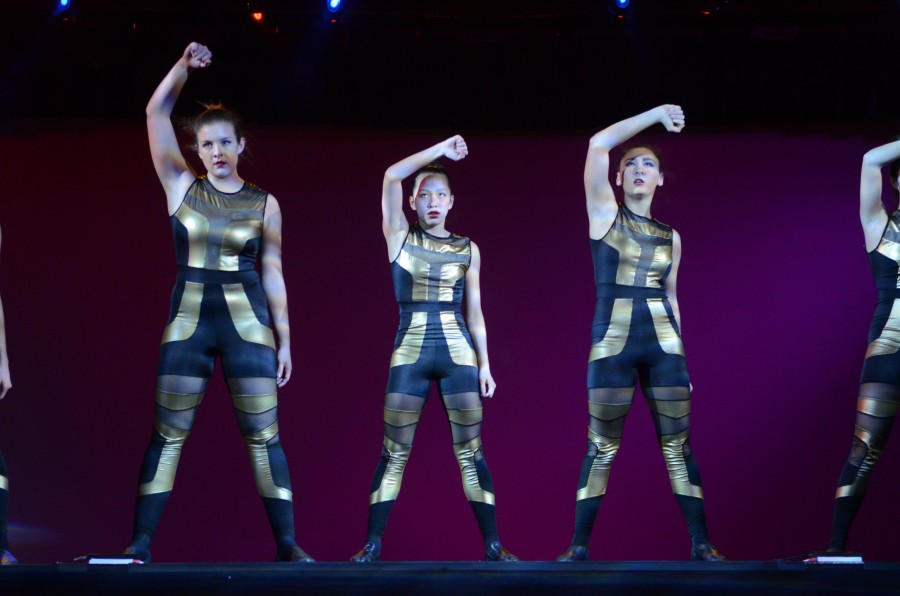 Helena Dworak (12), Ashley Cook (10) and Hazal Gurcan (11) dance to They Dont Care About Us. This dance was choreographed by Rachelle Haun.