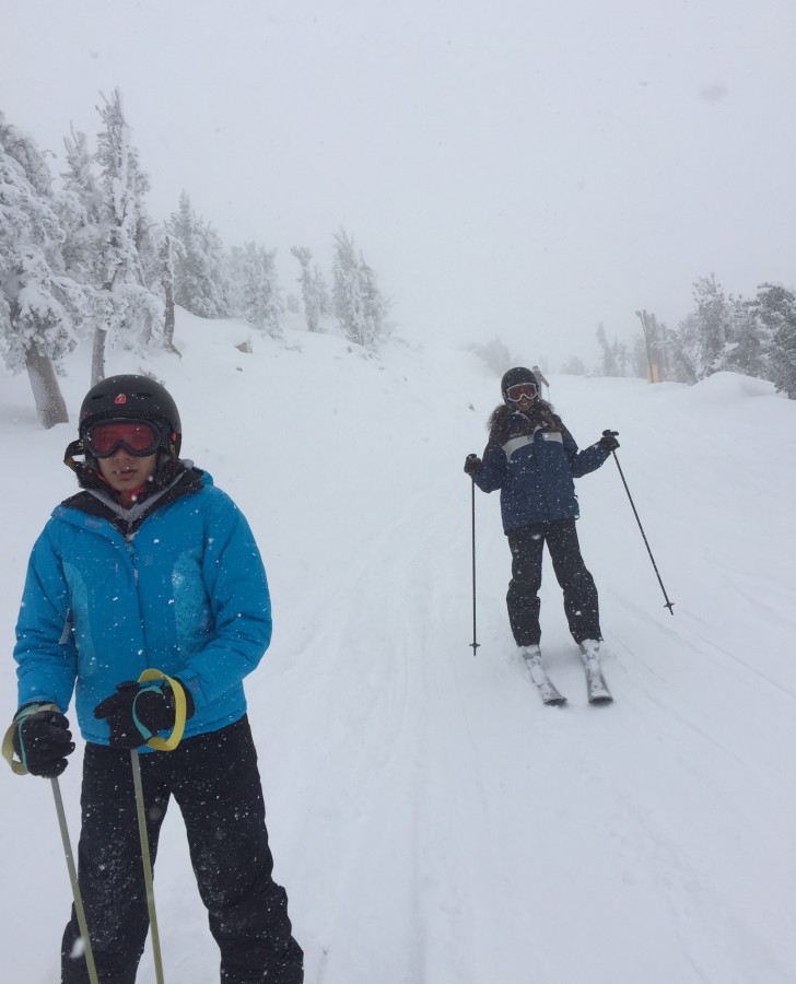Senior Kavya Ramakrishnan and her sister go skiing in snowy mountains in California during break this year.