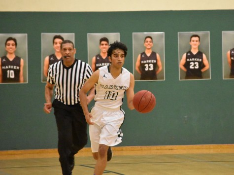 Varsity boys basketball loses senior night game to Menlo