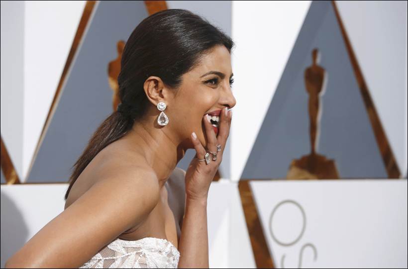 Presenter Priyanka Chopra arrives at the 88th Academy Awards in Hollywood, California Feb. 28, 2016. 