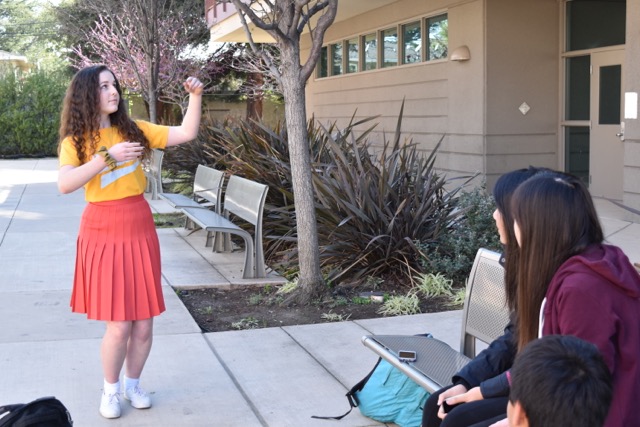 Naomi Molin (11) auditions for HOSCARS in front of student council. HOSCARS is set to take place on March 18.