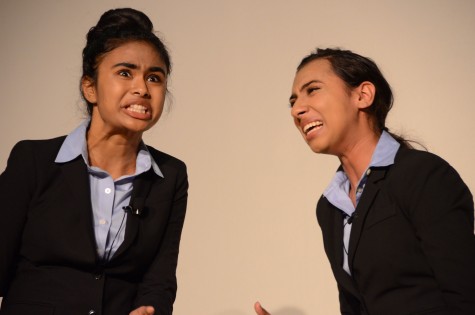 Sana Aladin (11) & Divya Rajasekharan (11) perform their Duo Interpretation, A 10-minute cutting of the movie The Accused, which follows a victim of gang rape and a lawyer as they prosecute the former’s rapists.