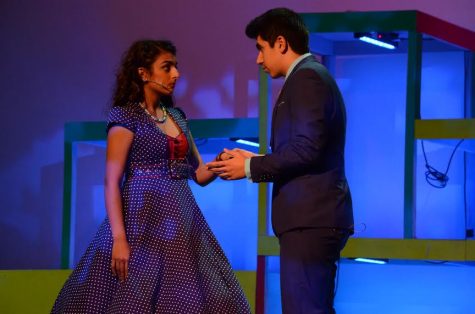 Namitha Vellian (12) and Kayvon Solaimanpour (11) perform in lead roles in the spring musical "Bye Bye Birdie," showing on Thursday, Friday, and Saturday night.
