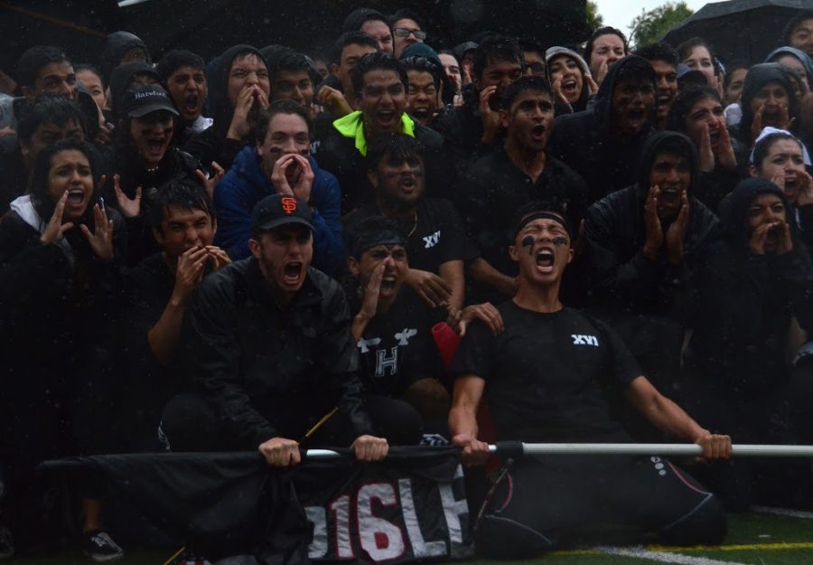 Seniors compete in the last scream-off of their high school career. The Spirit Rally was held on Friday April 22 at 11 a.m. on Davis Field.
