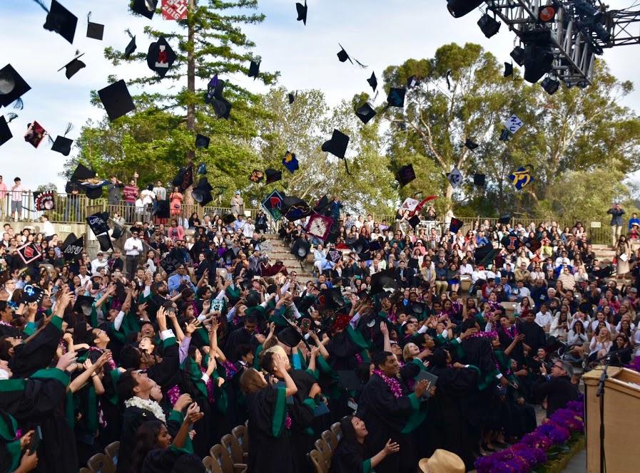 The class of 2016 throws their graduation caps into the air. The graduation ceremony for the class of 2016 was held at the Saratoga Mountain Winery today from 5 p.m. to 7 p.m. 