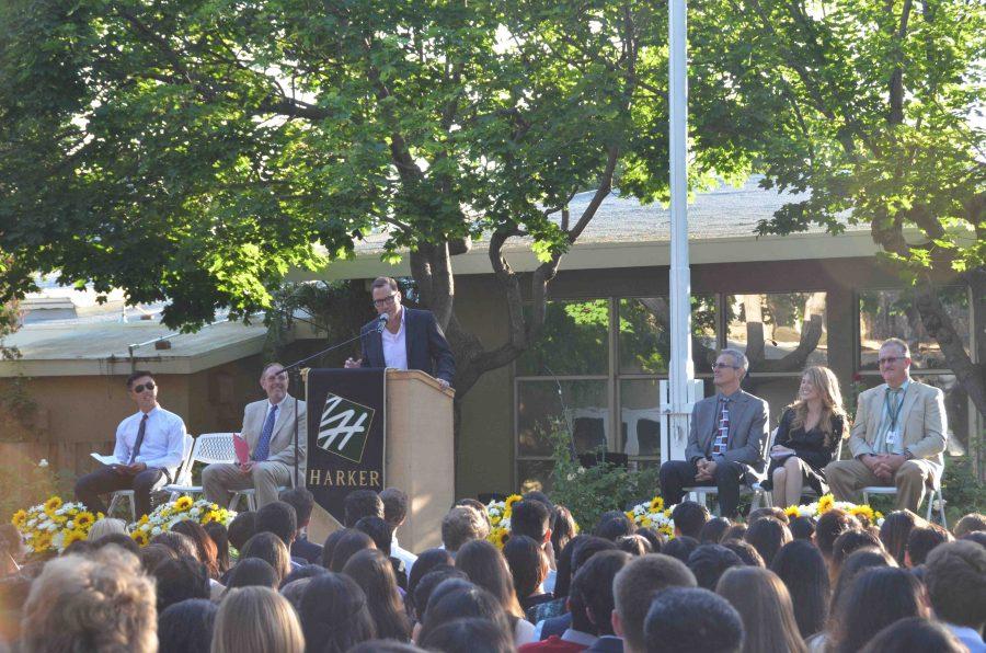 College counselor Martin Walsh, chosen by the senior class as the faculty speaker, gives some valuable words of advice to both the juniors and the graduating class. The upper school’s annual Baccalaureate ceremony took place on May 18 at 6:30 p.m. in the Quad.