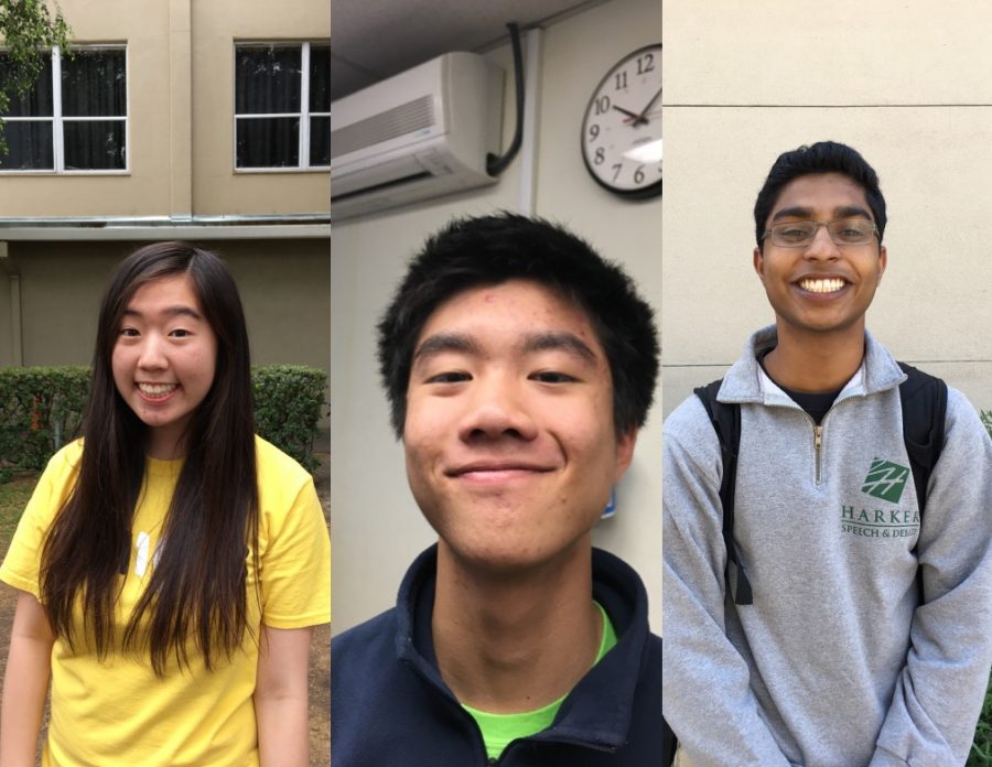Shania Wang (9), Darren Gu (10) and Srivatsav Pyda (11) will be student council members for their respective grades. Students voted in the journalism room on Thursday during both lunches.